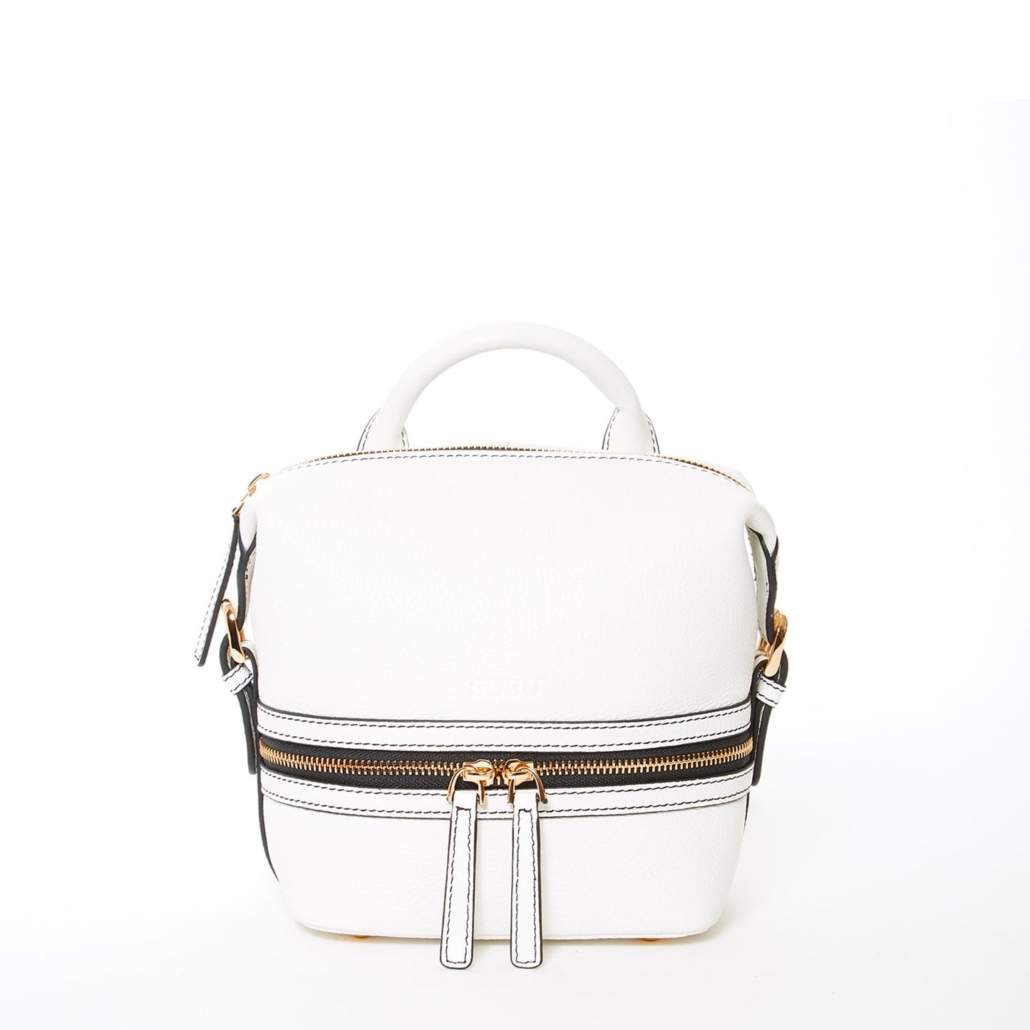 SUSU Leather Backpack for Women White Purse Convertible Crossbody Bag