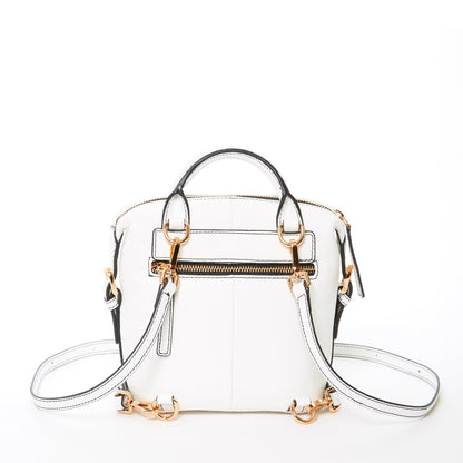 SUSU Leather Backpack for Women  White Purse Convertible Crossbody Bag