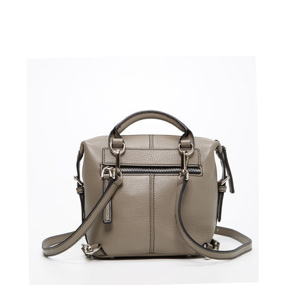 SUSU Gray Leather Backpack Purse for Women Convertible Crossbody Bag