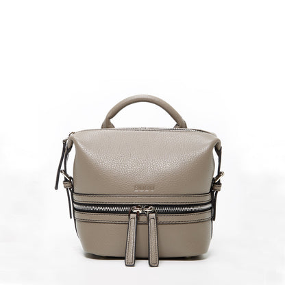 SUSU Gray Leather Backpack Purse for Women Convertible Crossbody Bag
