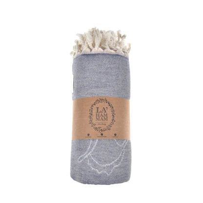 Exclusive Deep Blue Peshtemal Pure Cotton Beach Towel
