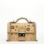 SUSU Small Leather Crossbody Bag Studded Dark Beige Tan Purse  Women's