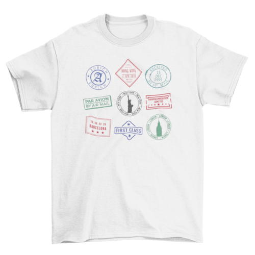 Passport stamps travel t-shirt
