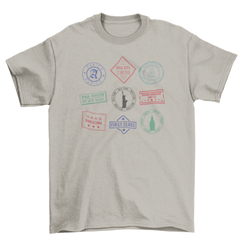 Passport stamps travel t-shirt