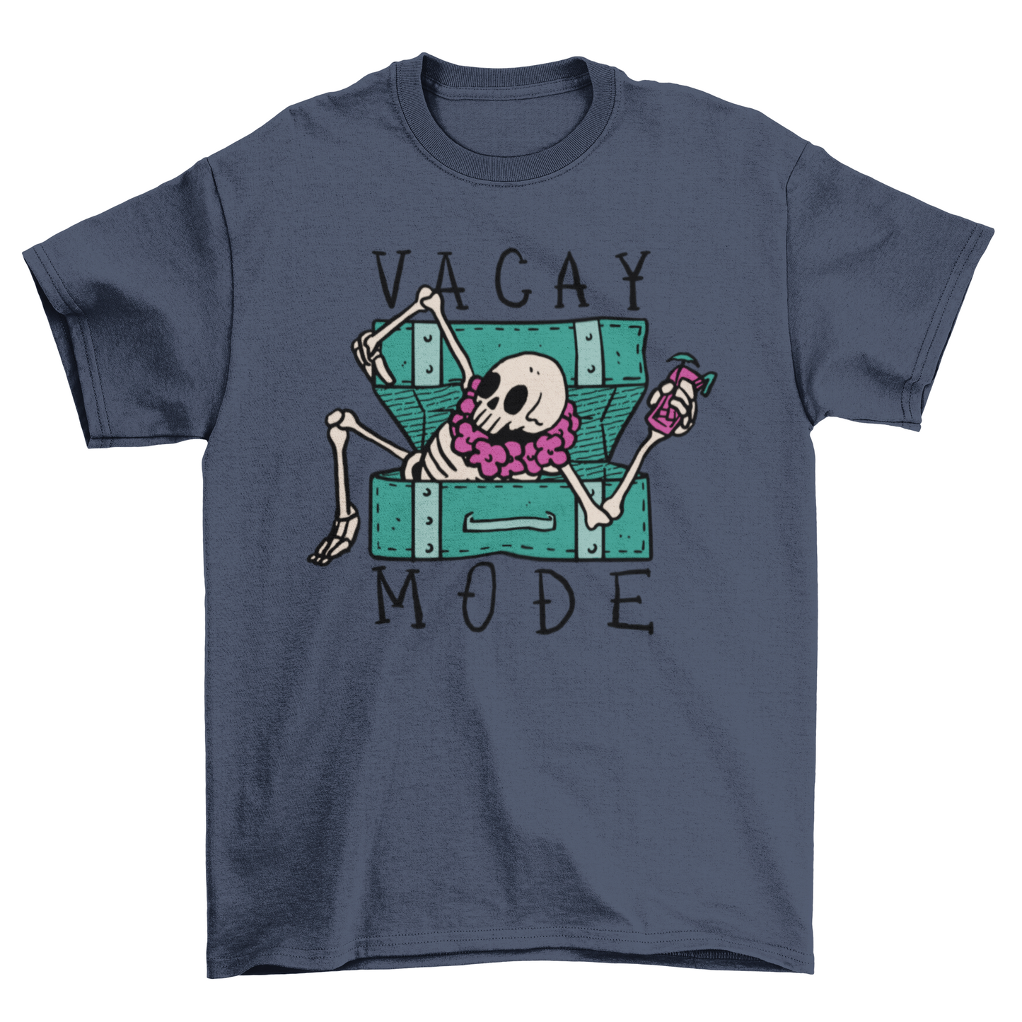 Vacation skeleton luggage t-shirt