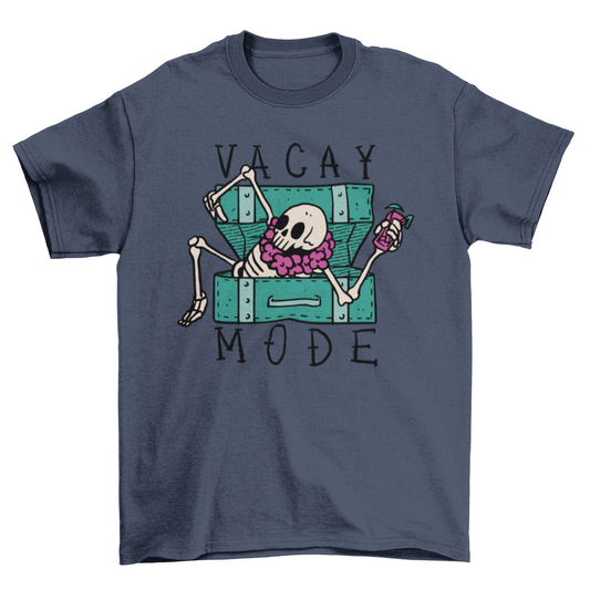 Vacation skeleton luggage t-shirt