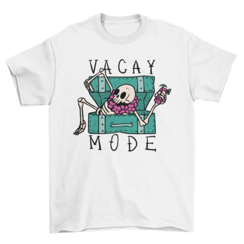 Vacation skeleton luggage t-shirt
