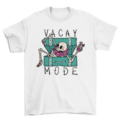 Vacation skeleton luggage t-shirt
