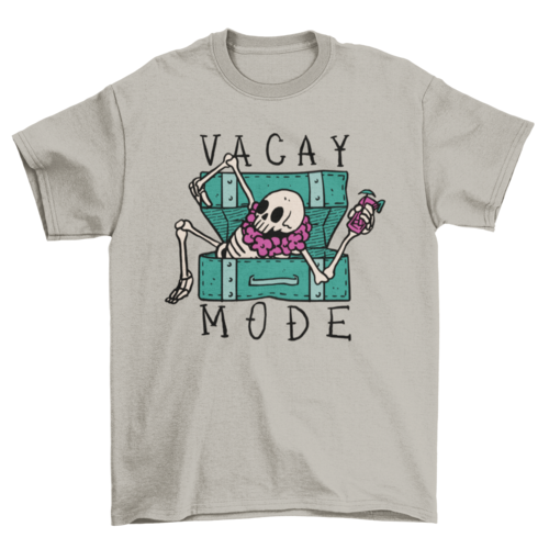 Vacation skeleton luggage t-shirt