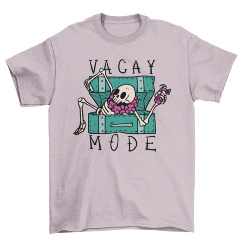 Vacation skeleton luggage t-shirt